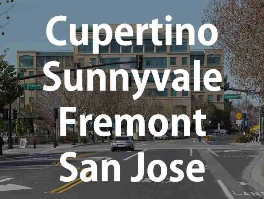 中间层：Cupertino, Sunnyvale, Fremont, San Jose